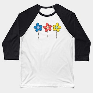 Happy Flowers Baseball T-Shirt